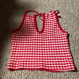 Red and white tank top